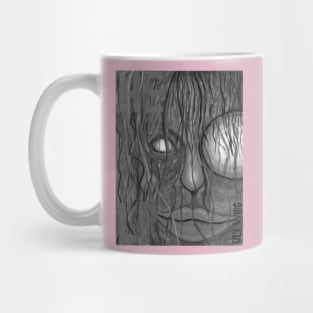 Black and white abstract woman portrait Mug